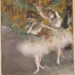 ?Two Dancers Entering the Stage? (c. 1877-78), by Edgar Degas. The artist sometimes portrayed ?stage-door Johnnies? to whom dancers at the time were often forced, by economic necessity, to make themselves sexually available.